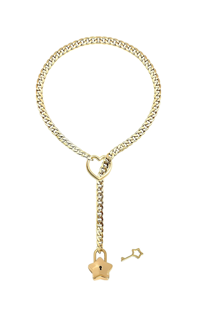 LoveChains™ - Zámek a Klíč ve Tvaru Srdce a Hvězdy