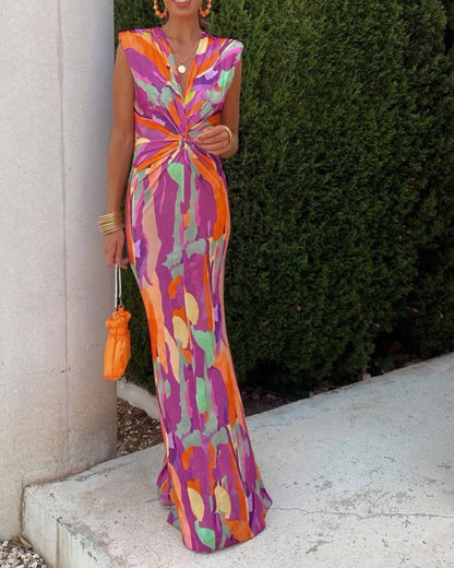 Élodie™ | Dlouhá Šaty Bez Rukávů s Vázáním