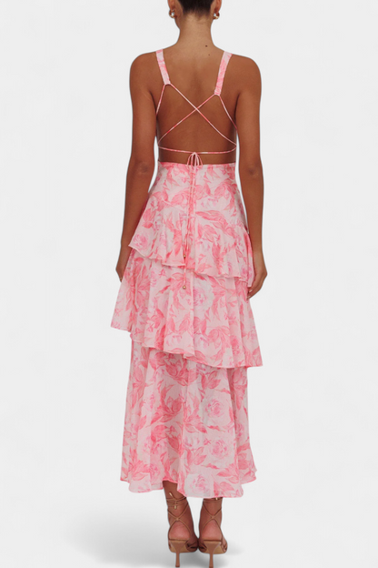 Adéla | Hedvábné šaty s hlubokým výstřihem do V