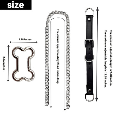 LoveChains™ - Kožený obojek s řetězem na kost