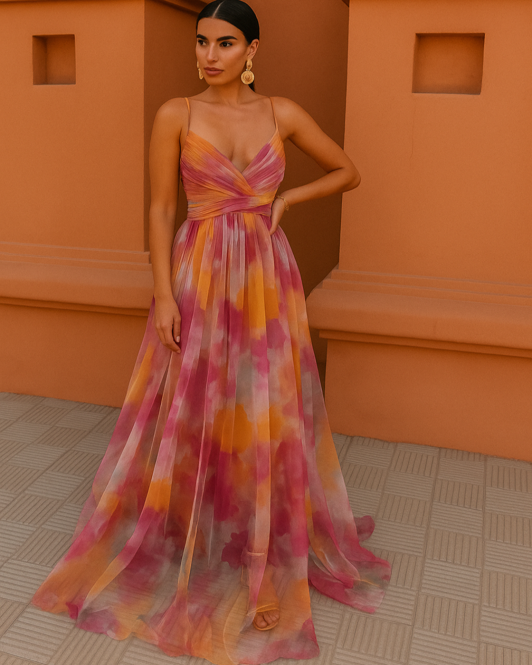 Giselle - Okouzlující Maxi-šaty s Květinovým Vzorem